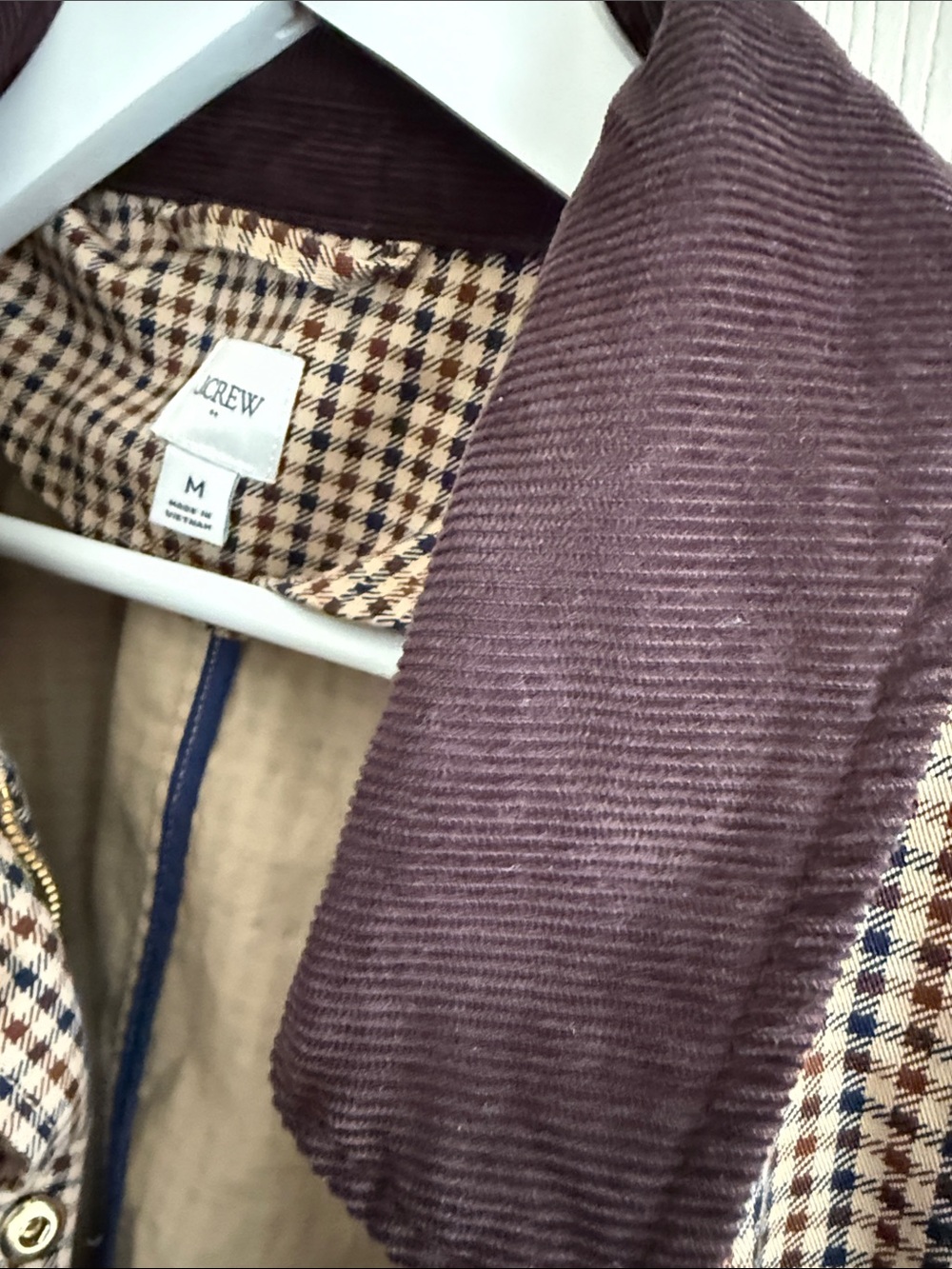J. Crew Brown and Navy Gingham Utility Jacket - Picture 4 of 7
